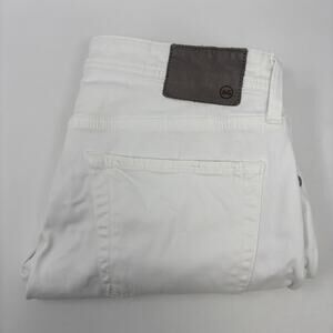 AG Adriano Goldschmied 33x30 "Tellis" Modern Slim White 5 Pocket Design Jeans